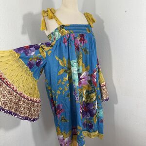 Aratta Dress Womens M Floral Garden of Eden Tunic Bloomcore Fairy Y2K 90s